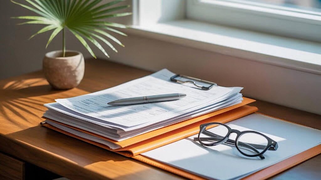 Close-up of incomplete medical records missing lab results and clinical notes