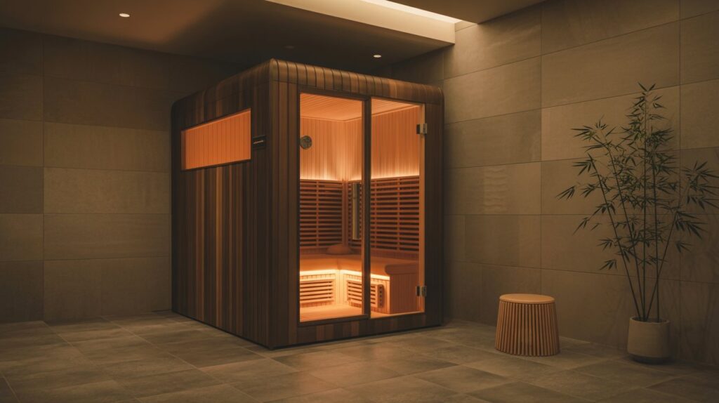 Modern infrared sauna therapy room in Ventura for wellness and weight loss